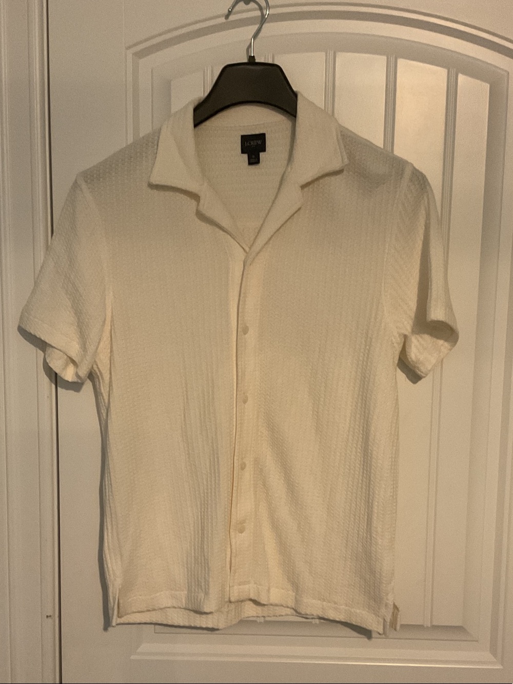 J. Crew Short Sleeve Camp Collar Button-Front Shirt - Ivory